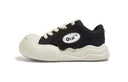 OCAI Smile Shoes - Chunky Black Big Head Canvas Sneakers for Casual Outfits