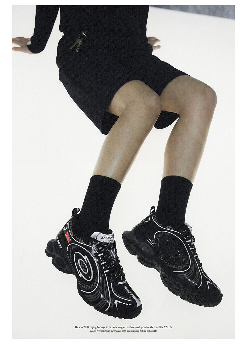 Turbo 2000 Running Shoes- Destroyed Black