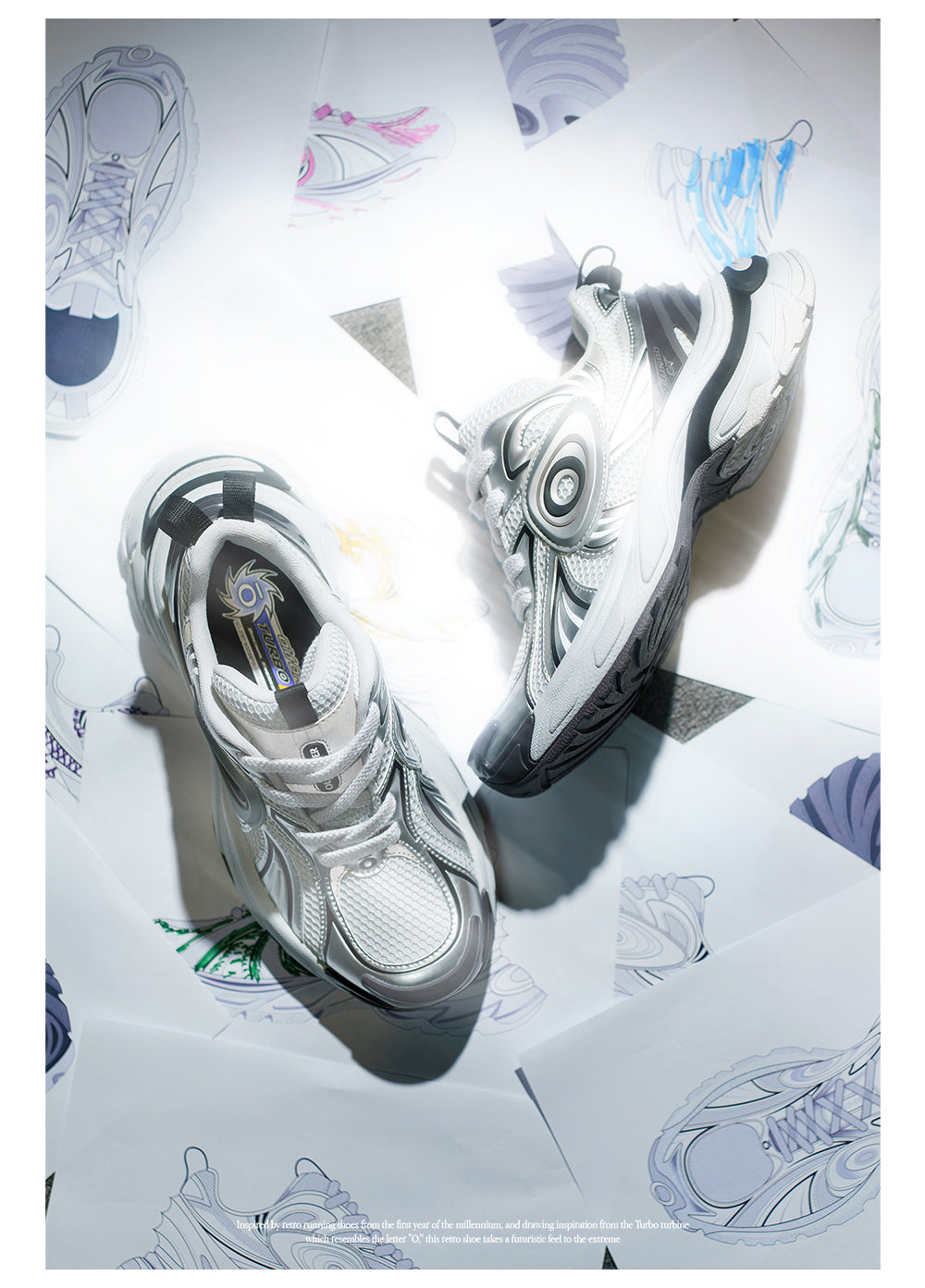 Turbo GT Running Shoes White Silver