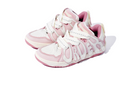 Photo of bright pink OLD ORDER sneakers with white laces and rubber soles. The vibrant pink color matches the tone of Barbie's world in her new movie. cool sneaker trendy shoes sneakers street style shoes inspo ， pink girly thing, pink girly aesthetic