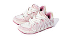 Photo of bright pink OLD ORDER sneakers with white laces and rubber soles. The vibrant pink color matches the tone of Barbie's world in her new movie. cool sneaker trendy shoes sneakers street style shoes inspo ， pink girly thing, pink girly aesthetic