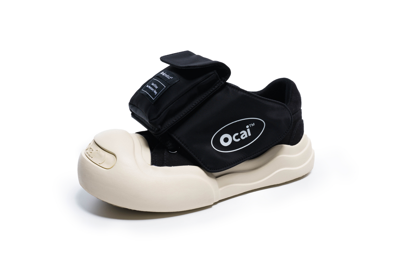 OCAI Smile Shoes - Chunky Black Big Head Canvas Sneakers for Casual Outfits