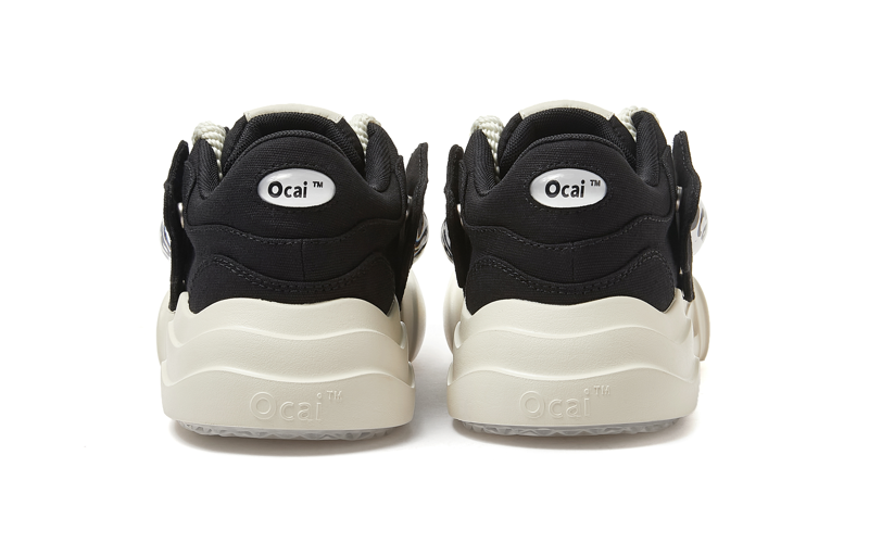OCAI Smile Shoes - Chunky Black Big Head Canvas Sneakers for Casual Outfits