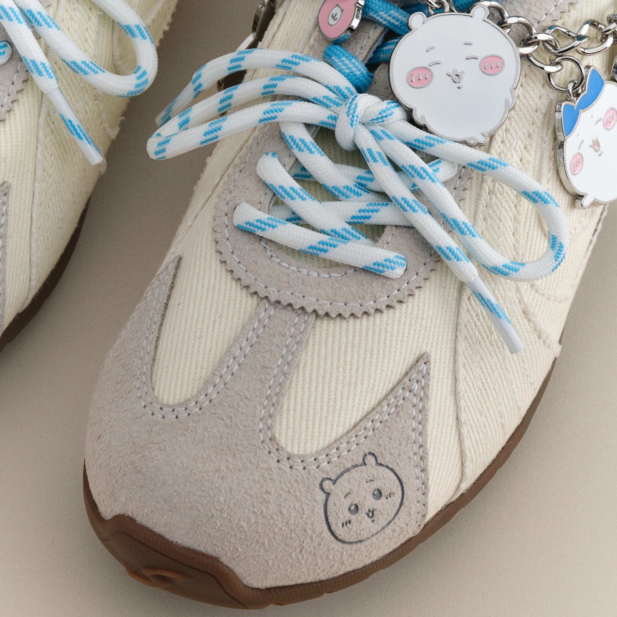 Beige Blue Turbo Lite Trainers | OLD ORDER