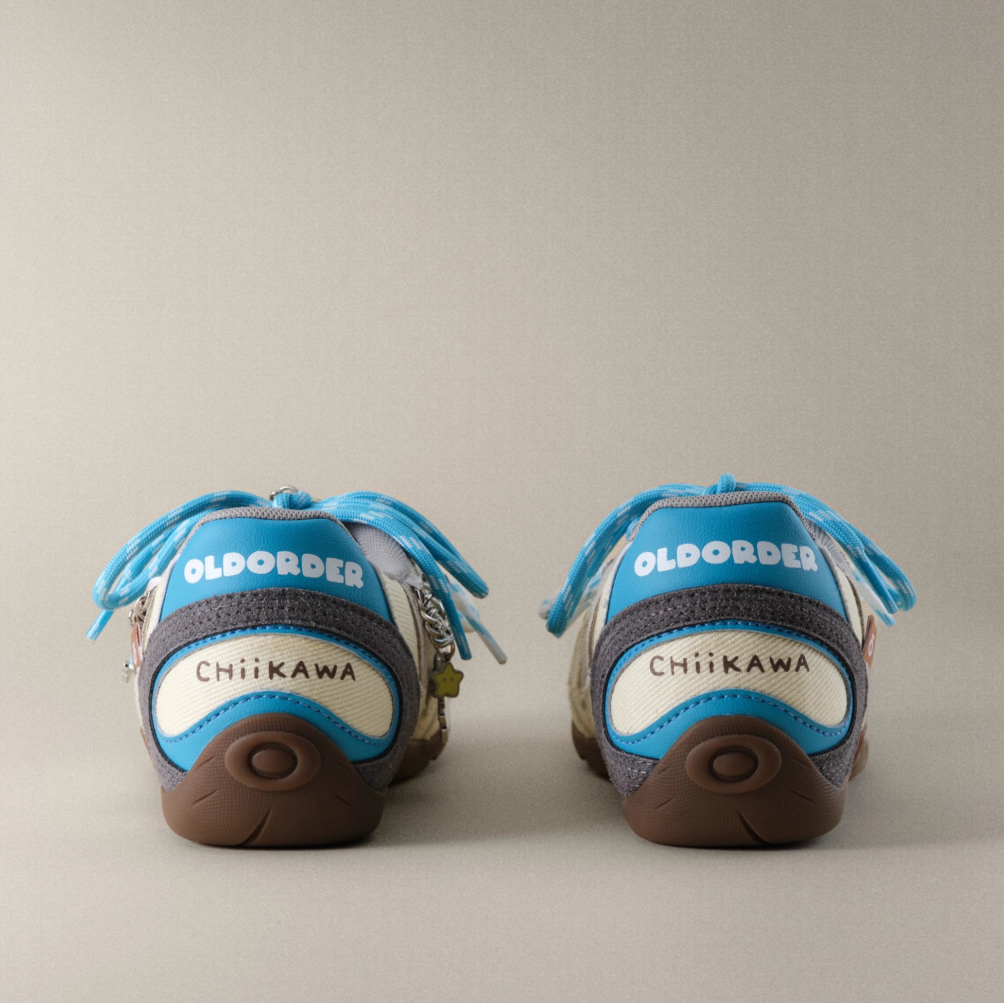 Beige Blue Turbo Lite Trainers | OLD ORDER