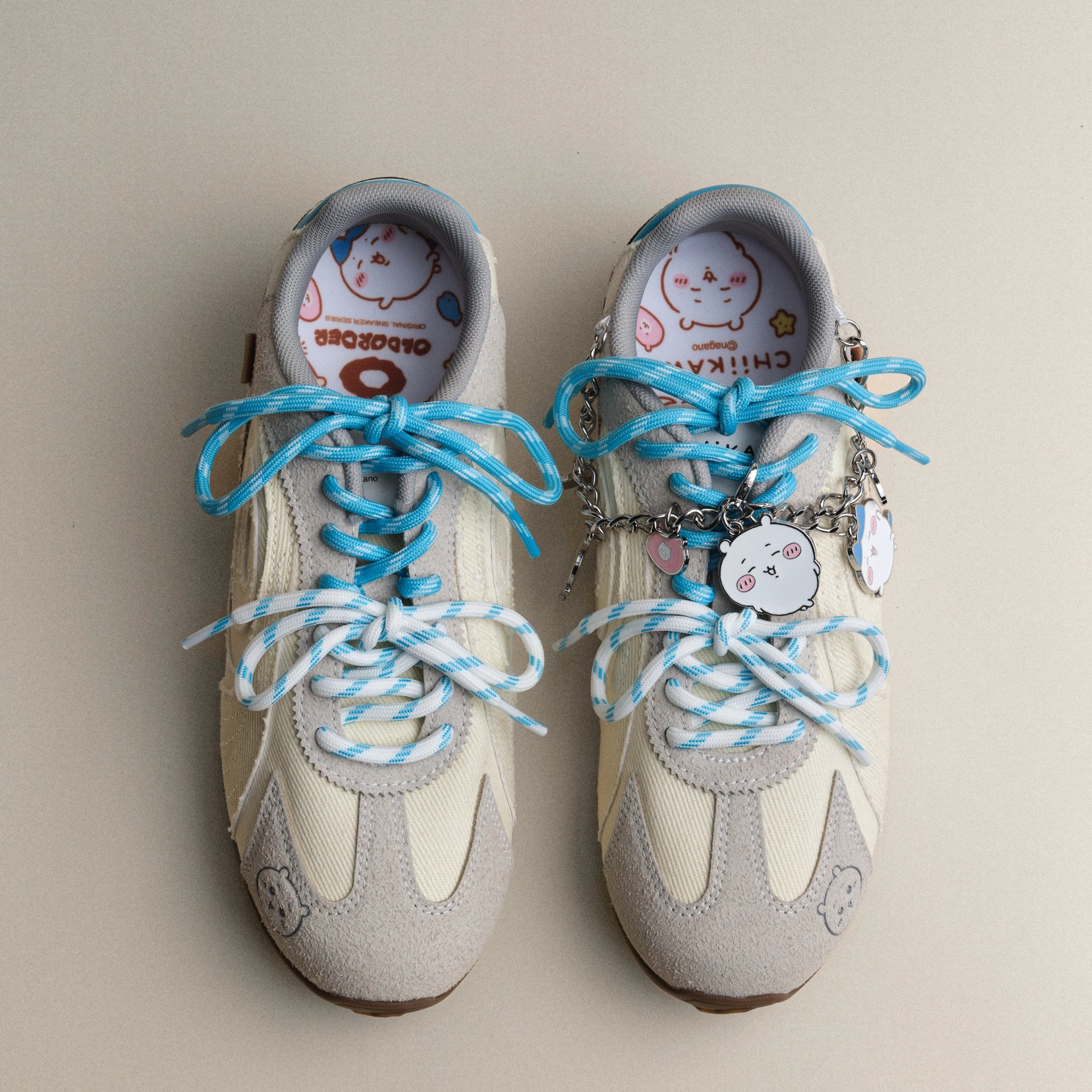 Beige Blue Turbo Lite Trainers | OLD ORDER Beige Blue Turbo Lite Trainers | OLD ORDER