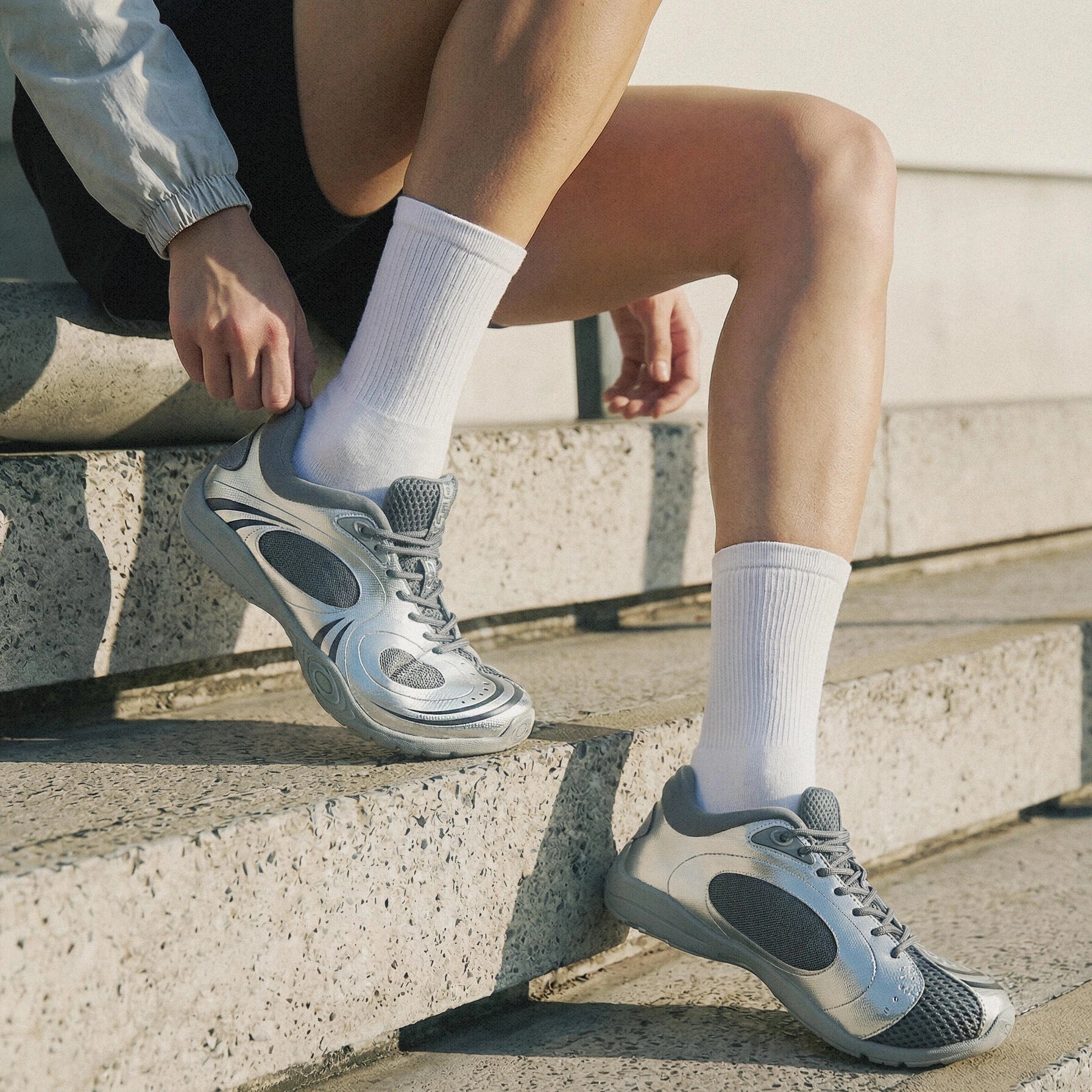 OLDORDER Track silver pyroxene　スニーカー　y2k Trainer Track Shoes Silver Pyroxene Air-Mesh – OLD ORDER