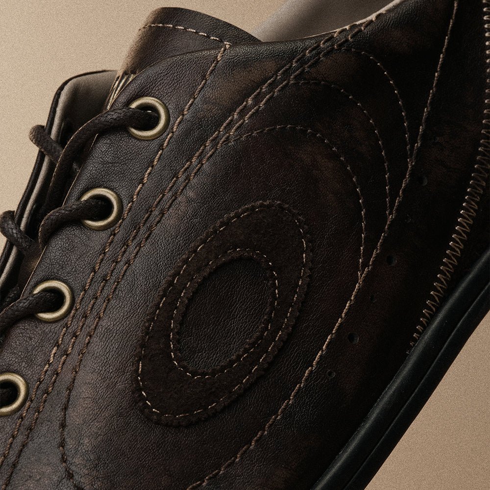 Bowling Series Flat Sneakers Bourbon Brown - OLD ORDER