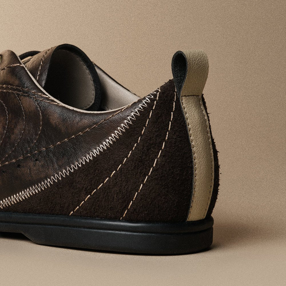 Bowling Series Flat Sneakers Bourbon Brown - OLD ORDER