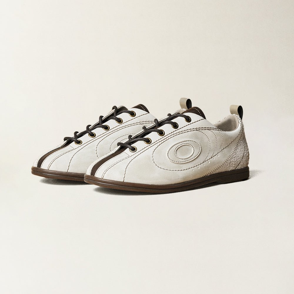 Bowling Series Flat Sneakers Vanilla Champagne - OLD ORDER