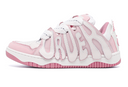 Photo of bright pink OLD ORDER sneakers with white laces and rubber soles. The vibrant pink color matches the tone of Barbie's world in her new movie.  cool sneaker trendy shoes sneakers street style shoes inspo ， pink girly thing, pink girly aesthetic