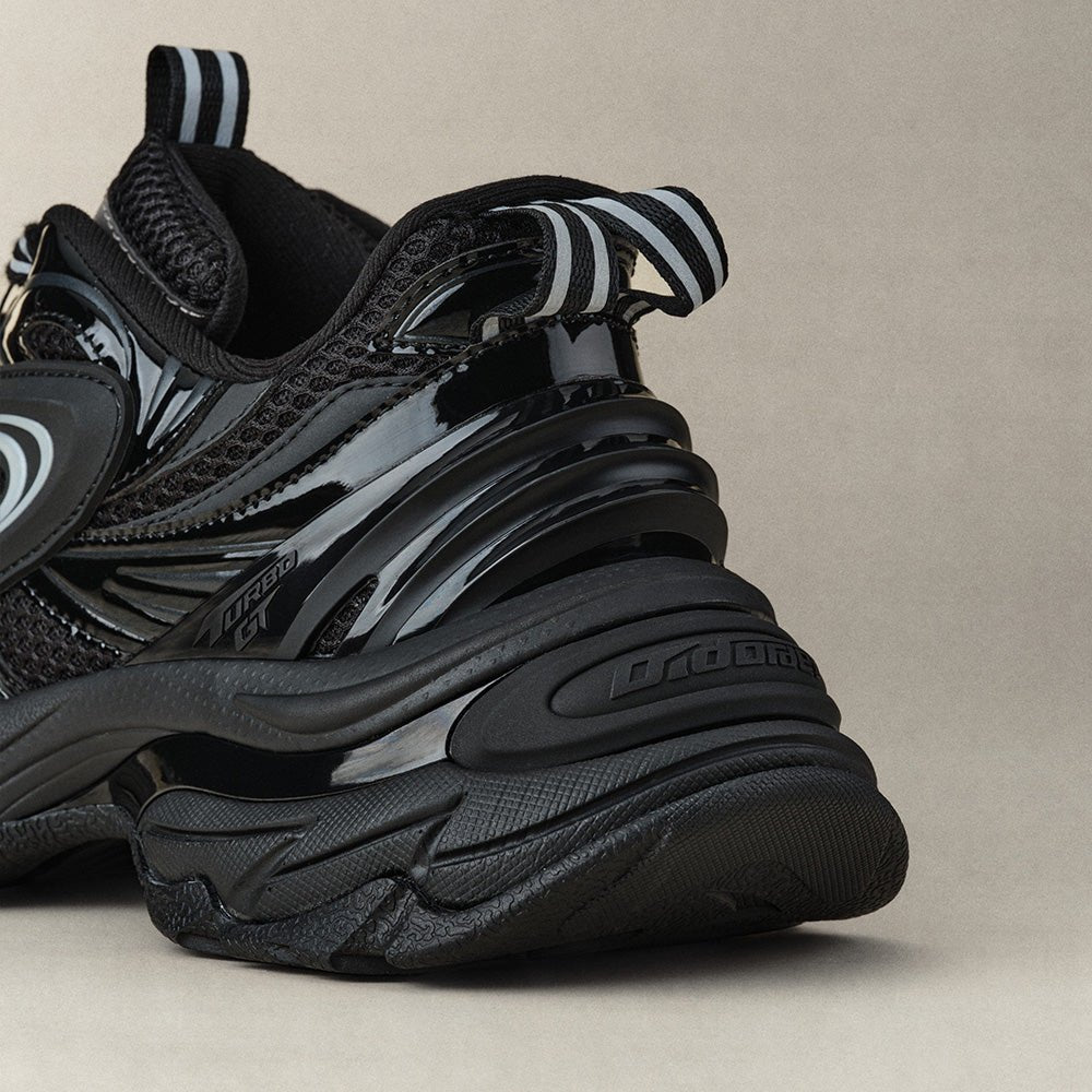 Turbo GT Black Mesh Running Shoes | OLD ORDER